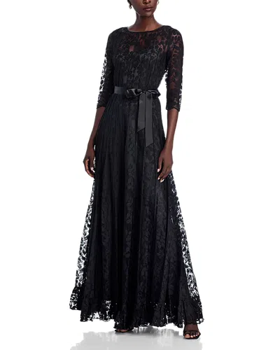 Teri Jon By Rickie Freeman Lace Gown In Black