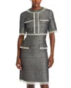 Teri Jon By Rickie Freeman Metallic Tweed Dress In Platinum Multi
