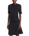Teri Jon By Rickie Freeman Metallic Tweed Geo Stripe Dress