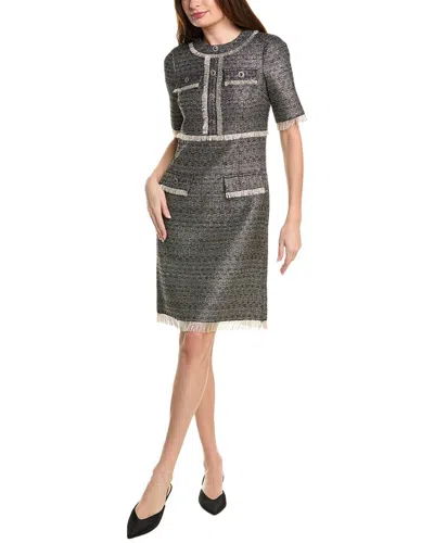 TERI JON TERI JON BY RICKIE FREEMAN METALLIC WOOL-BLEND TWEED DRESS