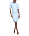 Teri Jon By Rickie Freeman Midi Dress In Blue