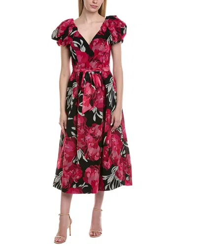 Teri Jon By Rickie Freeman Midi Dress In Multi