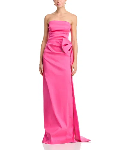 Teri Jon By Rickie Freeman Mikado Strapless Gown In Pink