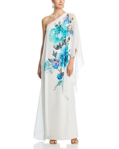 Teri Jon By Rickie Freeman One Shoulder Column Gown In Pattern