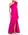 Teri Jon By Rickie Freeman One Shoulder Crepe Column Gown