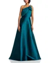 Teri Jon By Rickie Freeman One Shoulder Embellished Gown In Blue