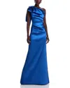 Teri Jon By Rickie Freeman One Shoulder Gown In Royal Blue