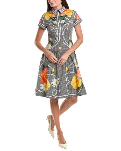 Teri Jon By Rickie Freeman Pearl Floral Print Shirtwaist Dress In Multi