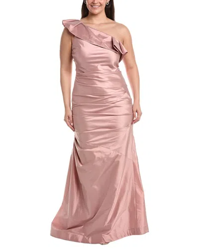 Teri Jon By Rickie Freeman Plus Embellished Maxi Dress In Pink