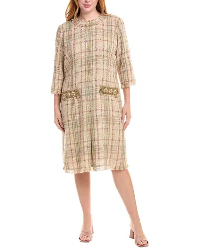 Teri Jon By Rickie Freeman Plus Plaid Tweed Shift Dress In Multi