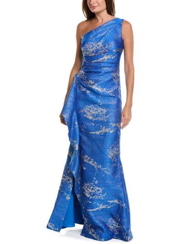 Teri Jon By Rickie Freeman Printed Maxi Dress In Multi