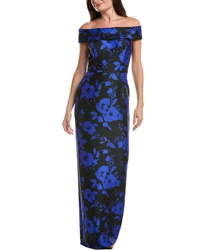 Teri Jon By Rickie Freeman Printed Maxi Dress In Multi