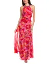 Teri Jon By Rickie Freeman Printed Maxi Dress In Multi