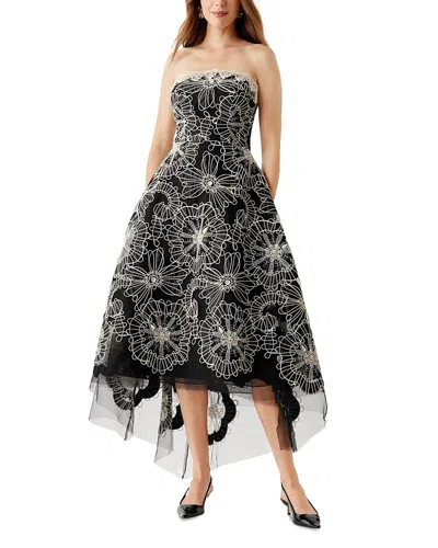 Teri Jon By Rickie Freeman Re Embroidered Tulle Dress In Multi