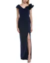 Teri Jon By Rickie Freeman Solid Maxi Dress In Black