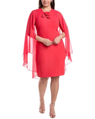 Teri Jon By Rickie Freeman Solid Midi Dress In Pink