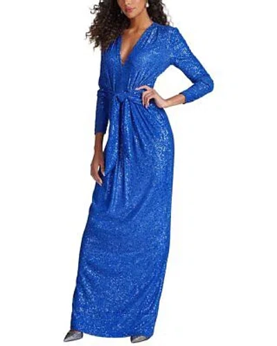 Pre-owned Teri Jon By Rickie Freeman Special Occasion Long Dress Women's In Blue