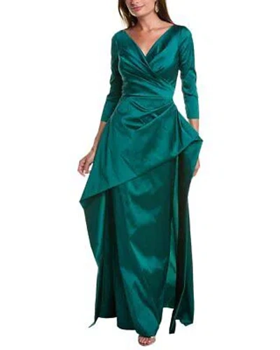 Pre-owned Teri Jon By Rickie Freeman Taffeta Gown Women's Green 0