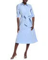 Teri Jon By Rickie Freeman Taffeta Shirtdress In Blue