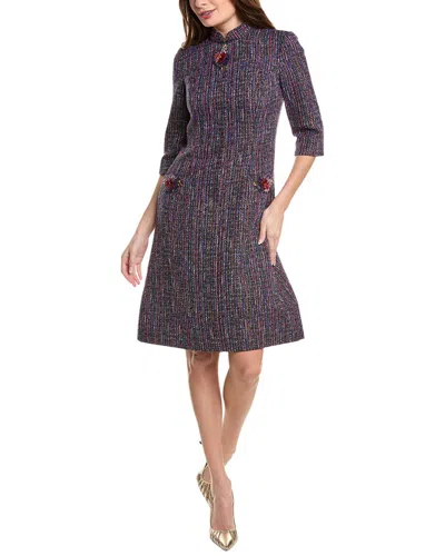 Teri Jon By Rickie Freeman Tweed Sheath Dress In Red