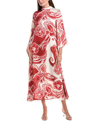 Teri Jon By Rickie Freeman Twill Paisly Print Midi Dress In Multi