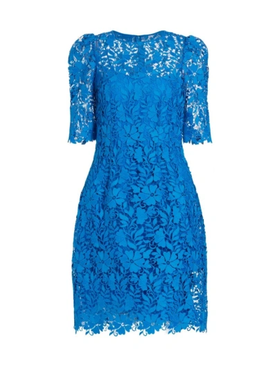 Teri Jon By Rickie Freeman Women's Lace Fit & Flare Cocktail Dress In Electric Blue