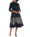 Teri Jon By Rickie Freeman Wrap Shirtdress In Blue