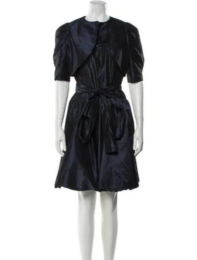 Pre-owned Teri Jon Cardigan Set Silk Set In Blue