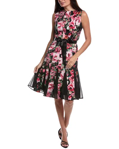 Teri Jon Chiffon Sleeveless Print Vertical Seams G In Black