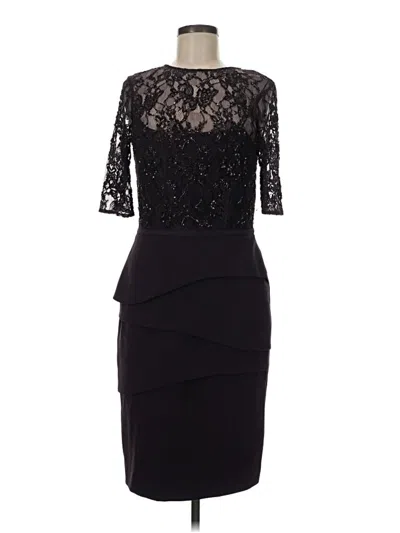 Pre-owned Teri Jon Cocktail Dress In Black
