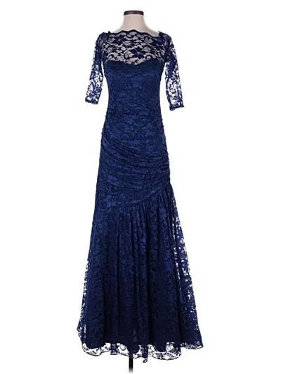 Pre-owned Teri Jon Cocktail Dress In Blue