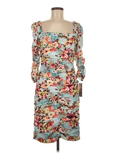 Pre-owned Teri Jon Cocktail Dress In Blue