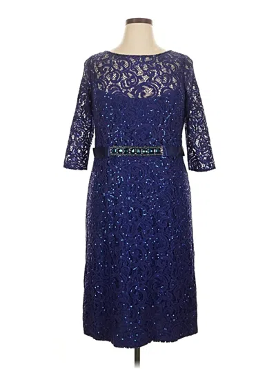 Pre-owned Teri Jon Cocktail Dress In Blue