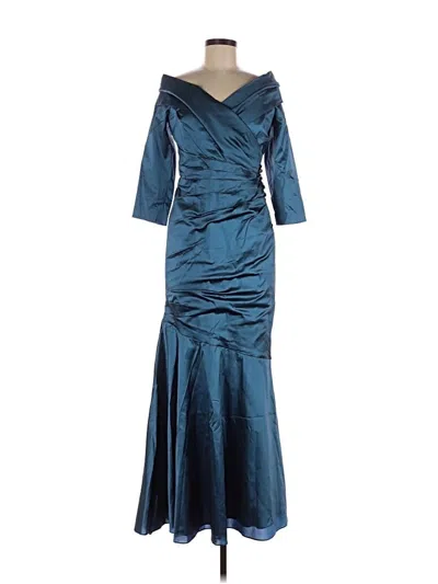 Pre-owned Teri Jon Cocktail Dress In Blue