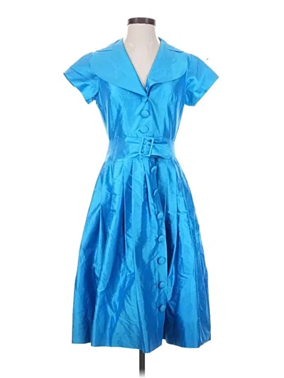 Pre-owned Teri Jon Cocktail Dress In Blue