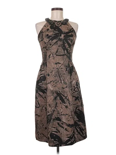 Pre-owned Teri Jon Cocktail Dress In Brown