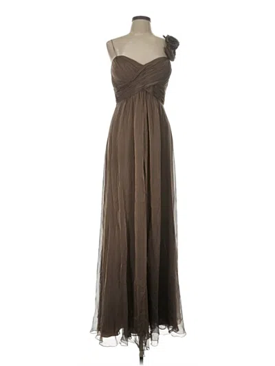 Pre-owned Teri Jon Cocktail Dress In Brown