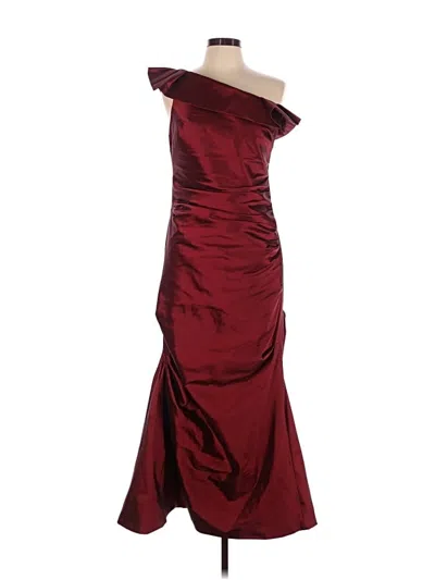 Pre-owned Teri Jon Cocktail Dress In Burgundy