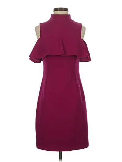 Pre-owned Teri Jon Cocktail Dress In Burgundy
