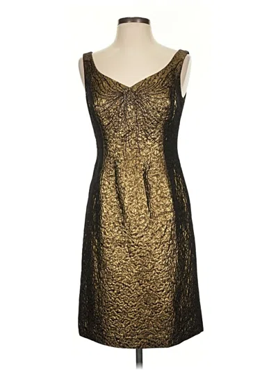 Pre-owned Teri Jon Cocktail Dress In Gold
