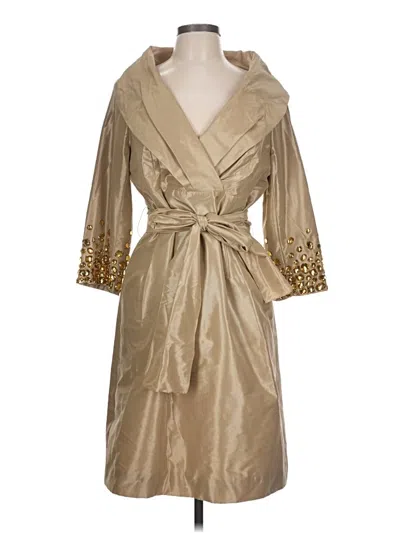 Pre-owned Teri Jon Cocktail Dress In Gold