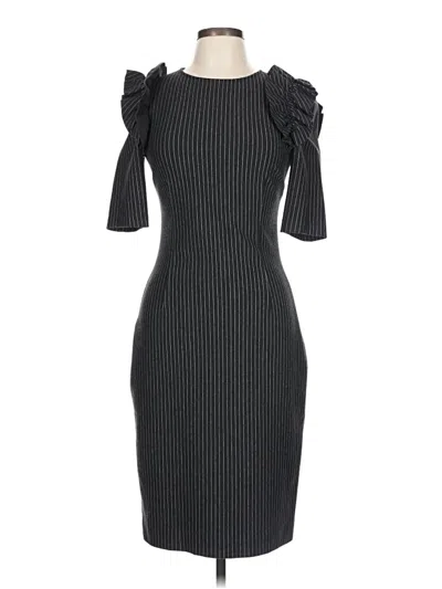 Pre-owned Teri Jon Cocktail Dress In Gray