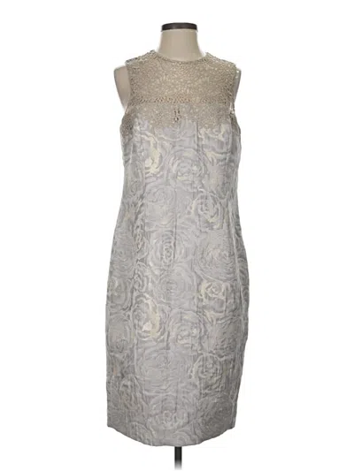 Pre-owned Teri Jon Cocktail Dress In Gray