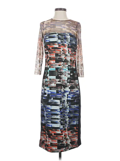 Pre-owned Teri Jon Cocktail Dress In Gray