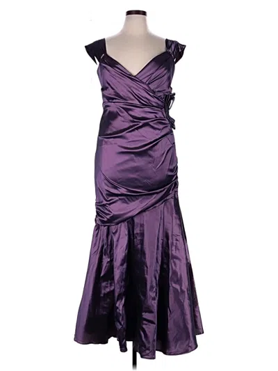 Pre-owned Teri Jon Cocktail Dress In Purple