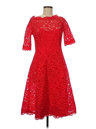 Pre-owned Teri Jon Cocktail Dress In Red