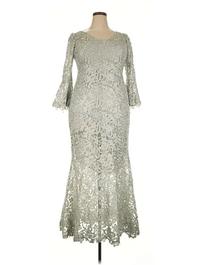 Pre-owned Teri Jon Cocktail Dress In Silver