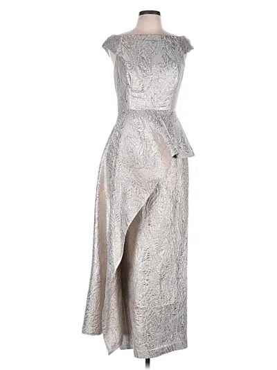 Pre-owned Teri Jon Cocktail Dress In Silver
