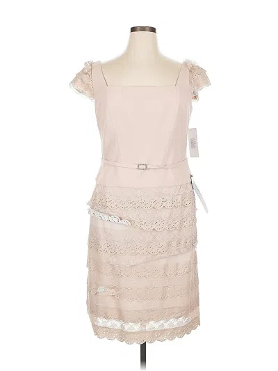 Pre-owned Teri Jon Cocktail Dress In Tan