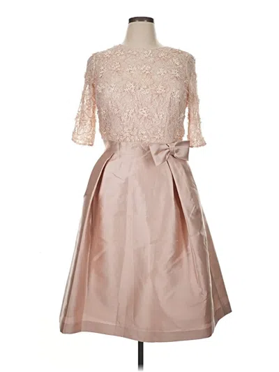 Pre-owned Teri Jon Cocktail Dress In Tan